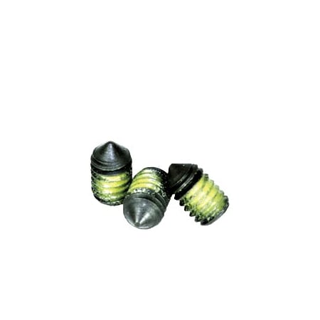 Newport Fasteners Nylon Patch Socket Set Screws Cone Point, 8-32 x 1/4", Alloy Steel, Black Oxide, Hex Socket , 100PK 764103-100